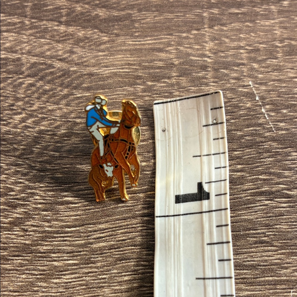 Vintage Rodeo Cowboy Enamel Pin - Picture 2 of 8